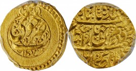 IRAN. Qajar Dynasty. 1/4 Toman, AH 1207 (1792). Khuy Mint. Agha Muhammad Khan. PCGS MS-62 Gold Shield.
Fr-31b. A well struck coin with incomplete obv...