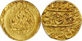IRAN. Qajar Dynasty. 1/4 Toman, AH 1208 (1793). Khuy Mint. Agha Muhammad Khan. PCGS MS-64 Gold Shield.
Fr-31b; KM-625. Weight: 2.04 gms. A well cente...