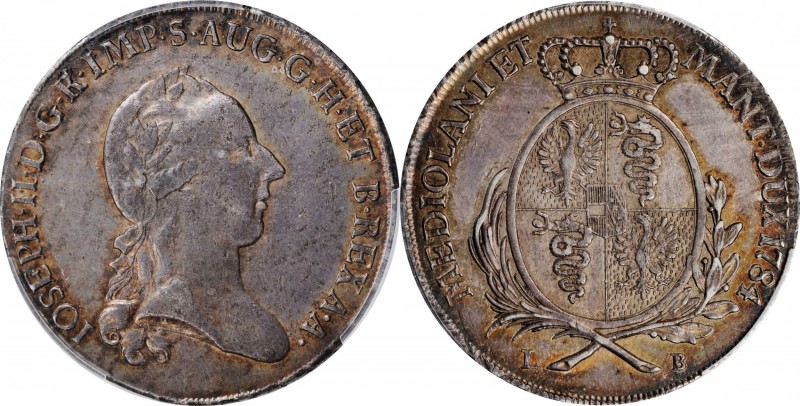 ITALY. Milan. Scudo, 1784-LB. Joseph II. PCGS AU-53 Gold Shield.
Dav-1387; KM-2...
