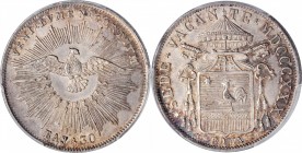 ITALY. Papal States. 30 Baiocchi, 1830-R. Rome Mint. Sede Vacante. PCGS MS-64 Gold Shield.
KM-1101; Berman-3272. An attractive coin with razor sharp ...