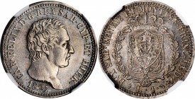 ITALY. Sardinia. Lira, 1827-L. Torino Mint. NGC AU-55.
KM-121.2. A sharply struck and pleasing example of the type with medium gray tone and no notic...