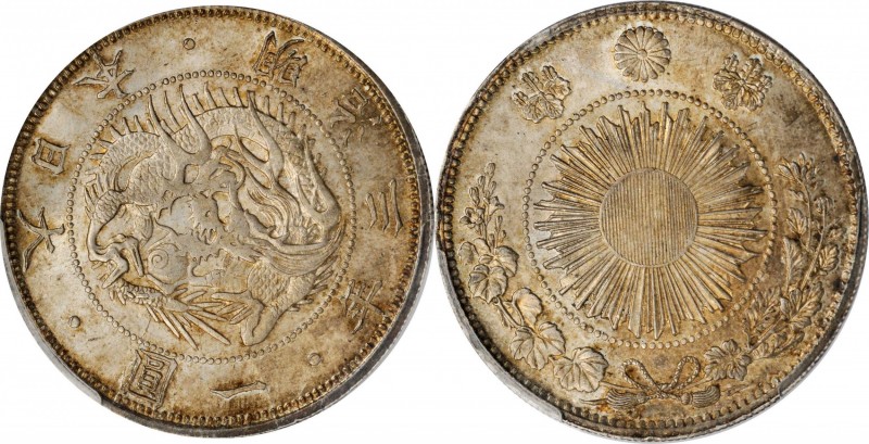 JAPAN. 1 Yen, Year 3 (1870). Mutsuhito (Meiji). PCGS MS-63 Gold Shield.
KM-Y-5....