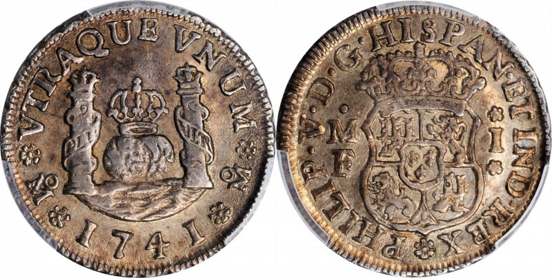 MEXICO. Real, 1741-Mo MF. Mexico City Mint. Philip V. PCGS MS-62 Gold Shield.
K...