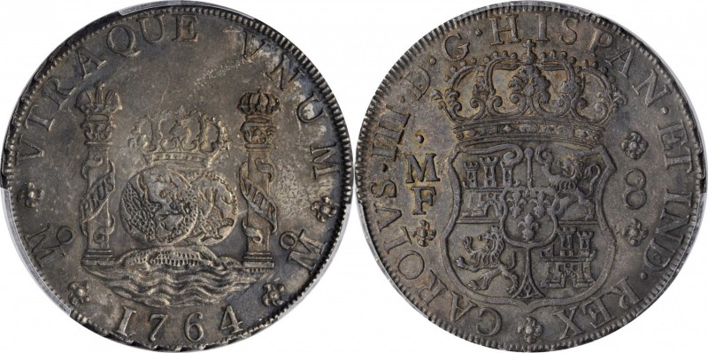 MEXICO. 8 Reales, 1764-Mo MF. Mexico City Mint. Charles III. PCGS AU-55 Gold Shi...