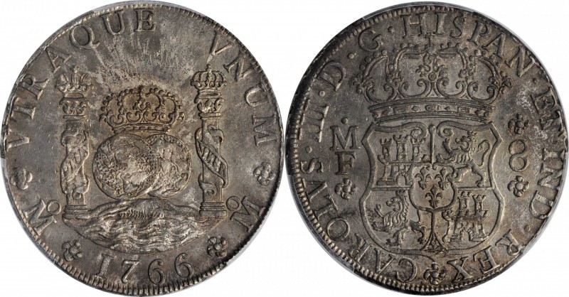 MEXICO. 8 Reales, 1766-Mo MF. Mexico City Mint. Charles III. PCGS Genuine--Quest...