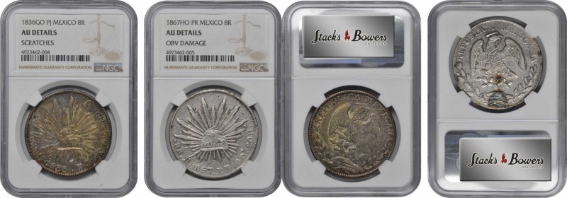 MEXICO. Cap and Ray 8 Reales Pair (2 Pieces), 1836 & 1867. Both NGC Certified.
...