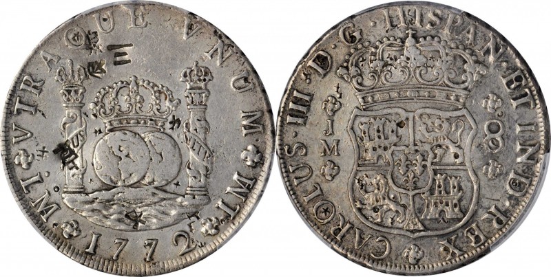 PERU. 8 Reales, 1772-LM JM. Lima Mint. Charles III. PCGS Genuine--Damage, EF Det...