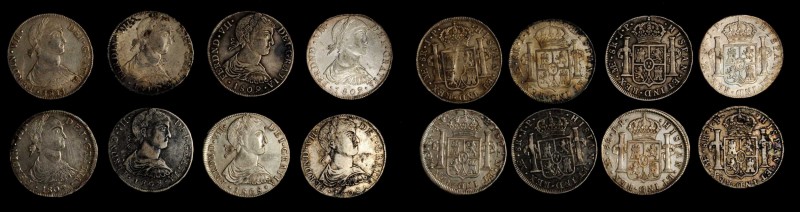 PERU. Ferdinand VII Imaginary Bust 8 Reales (8 Pieces), 1808-1811. Lima Mint. Gr...