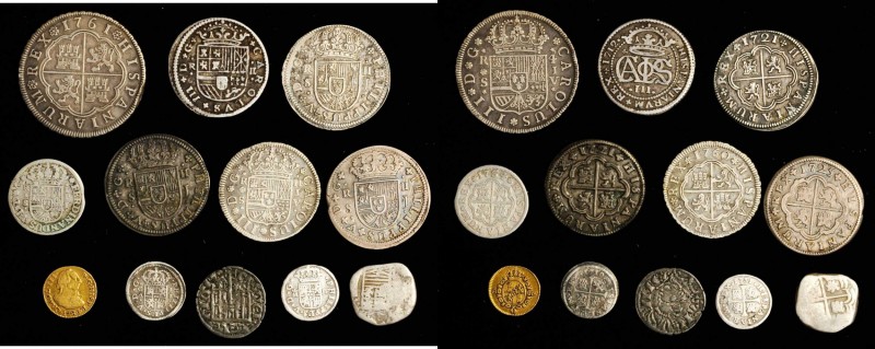 SPAIN. Mixed Spanish Minors (12 Pieces), 1295-1786. Grade Range: GOOD to VERY FI...