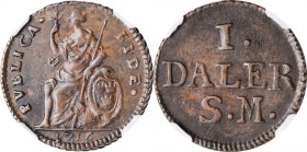 SWEDEN. Daler, 1716. Carl XII. NGC EF Details--Environmental Damage.
KM-354. A well detailed coin with gray-brown patina, darkened by the presence of...