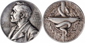 SWEDEN. Nobel Nominating Committee for Medicine Silver Medal, ND. PCGS SPECIMEN-58 Gold Shield.
Obverse: Bust of Alfred Nobel left; Reverse: INVENTAS...