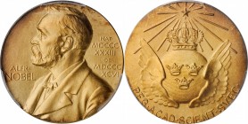 SWEDEN. Nobel Nominating Committee for Physics and Chemistry Gilt Silver Medal, 1991. PCGS SPECIMEN-66 Gold Shield.
Edge stamped "R10", indicating th...