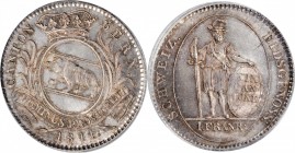 SWITZERLAND. Bern. Franc, 1811. PCGS MS-65.
KM-174. A stunning prooflike Gem, with sharp detail on both sides and overall pleasantly toned.
Estimate...