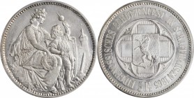 SWITZERLAND. Schaffhausen Shooting Festival 5 Francs, 1865. PCGS MS-65 Gold Shield.
KMX-S8; R-1054; HMZ-2-1343f. Struck to commemorate the shooting f...