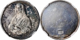UNITED ARAB EMIRATES. Sharjah. Silvered Uniface Riyal Reverse Trial, AH 1389 (1970) (1970). NGC PROOF-61 Cameo.
cf. KM-2. Mona Lisa. This trial strik...