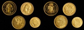 MIXED LOTS. Quartet of Gold Denominations (4 Pieces), 1868-98. Grade Range: FINE to UNCIRCULATED.
1) Finland. 10 Markkaa, 1878. Ch. AU, lustrous with...