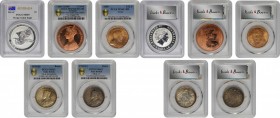 MIXED LOTS. Commonwealth Quintet (5 Pieces), 1909-2014. All PCGS Certified.
1) Australia. Dollar, 2014-P. Perth Mint. MS-69. Wedge Tailed Eagle. KM-2...