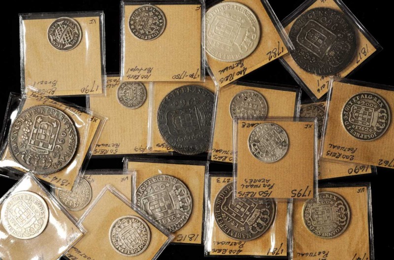 MIXED LOTS. Portugal and Brazil Mixed Silver (18 Pieces), 1690-1817. Grade Range...