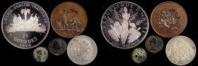 MIXED LOTS. Assorted Types (5 Pieces). Grade Range: VERY GOOD to PROOF UNCIRCULATED.
1) Haiti. 1968. 25 Gourdes. Proof Uncirculated. KM-67.1. Mintage...