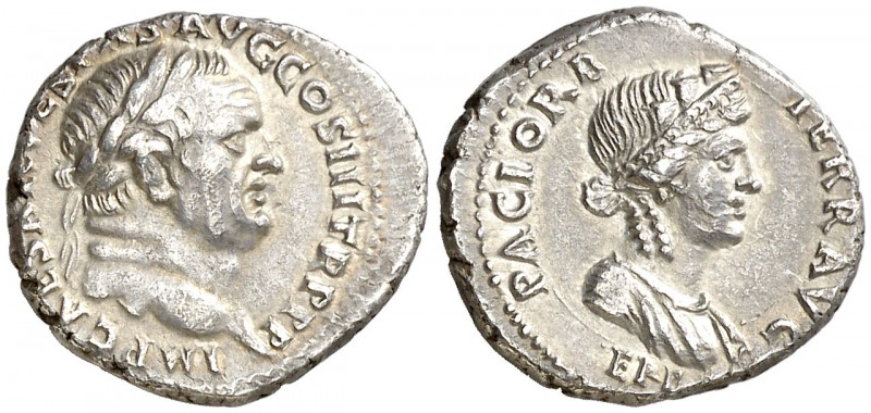 (71 d.C.). Vespasiano. Éfeso. Denario. (Spink 2274) (S. 293) (RIC. 1433). 3,43 g...