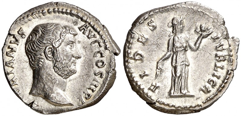 (136 d.C.). Adriano. Denario. (Spink 3492 var) (S. 716) (RIC. 2200). 3,17 g. EBC...