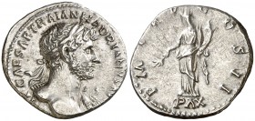 (118 d.C.). Adriano. Denario. (Spink 3511) (S. 1015) (RIC. 124). 3,40 g. EBC.