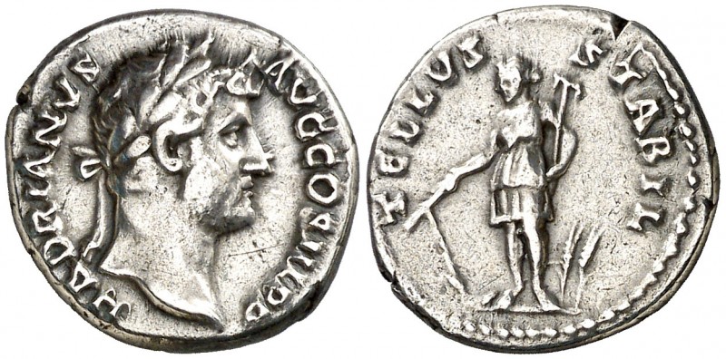 (133-135 d.C.). Adriano. Denario. (Spink 3543 var) (S. 1427) (RIC. 2052). 2,96 g...