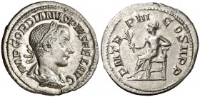 (241 d.C.). Gordiano III. Denario. (Spink 8679) (S. 238) (RIC. 114). 3,18 g. EBC.