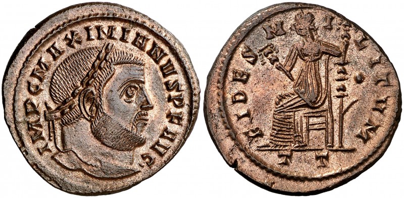 (305 d.C.). Galerio Maximiano. Ticinum. Follis. (Spink 14498) (Co. 114, de Maxim...