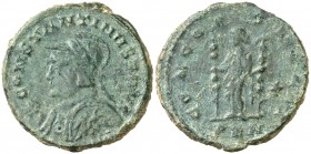(310-312 d.C.). Constantino I. Londinium. Follis. (Spink 15879 var) (Co. 61) (RIC. 203). 4,91 g. BC+.