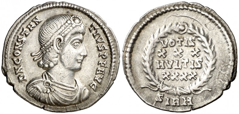 (353-355 d.C.). Constancio II. Sirmium. Siliqua. (Spink 17936) (S. 342-3e) (RIC....