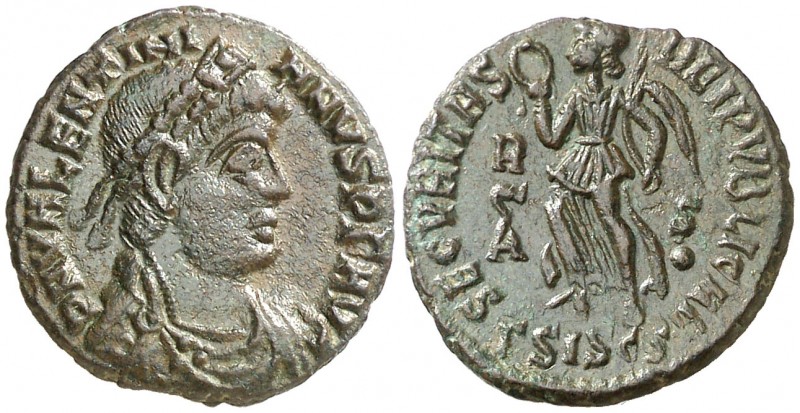 (367-375 d.C.). Valentiniano I. Siscia. AE 18. (Spink 19511) (Co. 37) (RIC. 15a)...