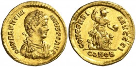 (388-392 d.C.). Valentiniano II. Constantinopla. Sólido. (Spink 20167) (Co. 2) (RIC. 67b). 4,42 g. EBC.