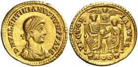(377-380 d.C.). Valentiniano II. Treveri. Sólido. (Spink 20176) (Co. 36) (RIC. 49c2). 4,44 g. EBC.