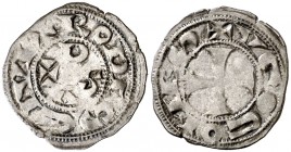 Comtat de Rodés. Hug I, II y III (1132-1196). Rodés. Diner. (Cru.V.S. 154) (Cru.Occitània 66) (Cru.C.G. 2017). 0,81 g. MBC.