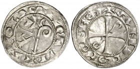Comtat de Tolosa. Alfons Jordà (1112-1148). Tolosa. Diner. (Duplessy 1226) (P.A. 3688). 1,11 g. La leyenda de anverso comienza a las 6h del reloj. Bel...