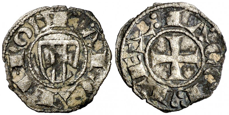 Jaume I (1213-1276). Barcelona. Òbol de doblenc. (Cru.V.S. 305) (Cru.C.G. 2119)....