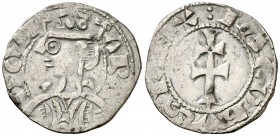 Jaume I (1213-1276). Zaragoza. Dinero jaqués. (Cru.V.S. 318) (Cru.C.G. 2134). 0,88 g. MBC.