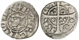 Jaume II (1291-1327). Barcelona. Òbol. (Cru.V.S. 341.1) (Cru.C.G. 2164a). 0,51 g. Hombros estrechos. Escasa. MBC.