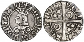 Alfons III (1327-1336). Barcelona. Croat. (Cru.V.S. 366.1) (Cru.C.G. 2184c). 3,09 g. Flores de 6 pétalos. Ex Áureo & Calicó 19/10/2016, nº 1139. MBC-....