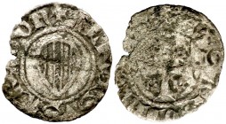 Alfons III (1327-1336). Sardenya (Esglésies). Alfonsí menut. (Cru.V.S. 371) (Cru.C.G. 2189) (MIR. 113). 0,45 g. Cospel faltado. Rara. (MBC-/BC).