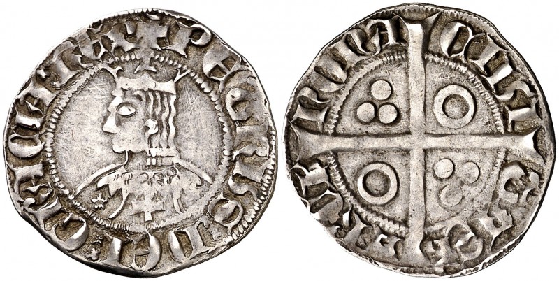 Pere III (1336-1387). Barcelona. Croat. (Cru.V.S. 408.1) (Cru.C.G. 2223l). 3,18 ...