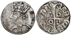 Alfons IV (1416-1458). Barcelona. Terç de croat. (Cru.V.S. falta) (Badia falta) (Cru.C.G. falta). 0,78 g. Rara así. MBC+.