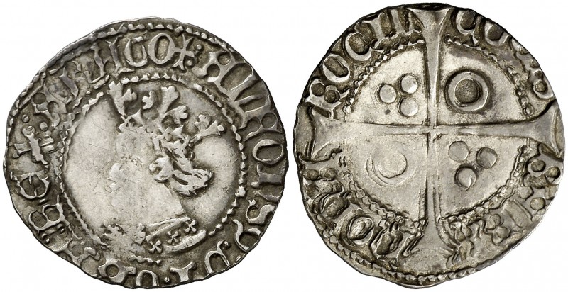 Alfons IV (1416-1458). Perpinyà. Croat. (Cru.V.S. 825) (Cru.C.G. 2868a). 3,21 g....