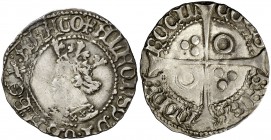 Alfons IV (1416-1458). Perpinyà. Croat. (Cru.V.S. 825) (Cru.C.G. 2868a). 3,21 g. Atractiva. Ex Áureo & Calicó 25/01/2012, nº 1574. Ex Colección Manuel...