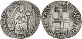 Ferran I de Nàpols (1458-1494). Nàpols. Coronat. (Cru.V.S. 1001) (Cru.C.G. 3409) (MIR. 66/3). 3,84 g. Ex Colección Crusafont 27/10/2011, nº 688. Ex Áu...