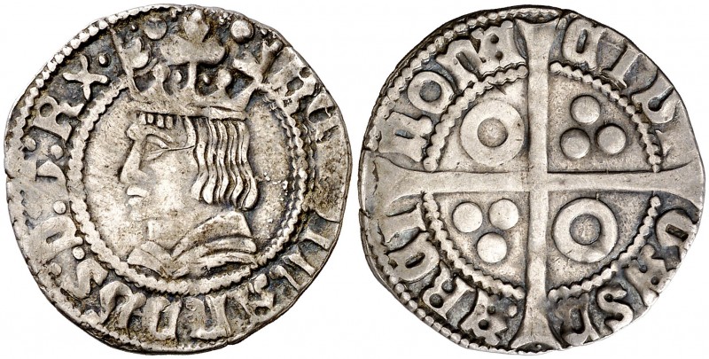 Ferran II (1479-1516). Barcelona. Croat. (Cru.V.S. 1141.7) (Badia 809, mismo eje...