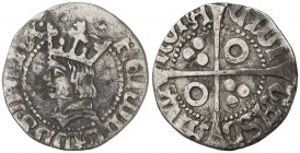 Ferran II (1479-1516). Barcelona. Mig croat. (Cru.V.S. 1143.4) (Cru.C.G. 3076i). 1,26 g. Ex Colección Manuela Etcheverría. MBC-.