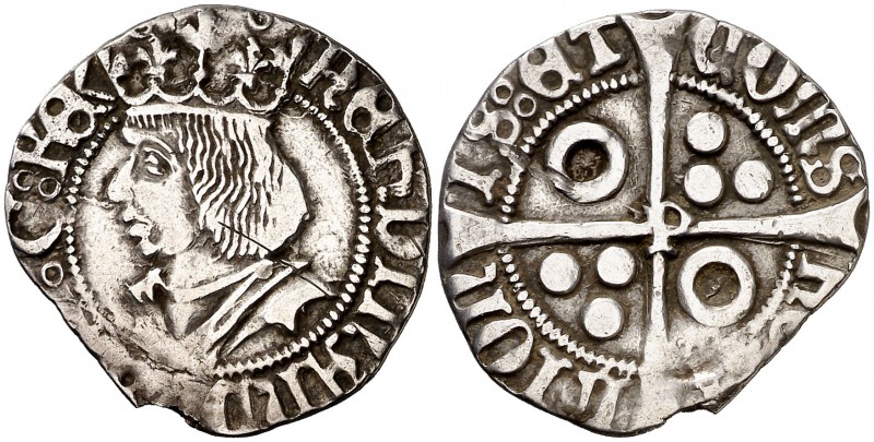 Ferran II (1479-1516). Perpinyà. Croat. (Cru.V.S. 1155.1) (Cru.C.G. 3074). 3,01 ...