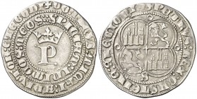 Pedro I (1350-1368). Sevilla. Real. (AB. 380). 3,38 g. Roeles en los ángulos del reverso. Buen ejemplar. MBC+.